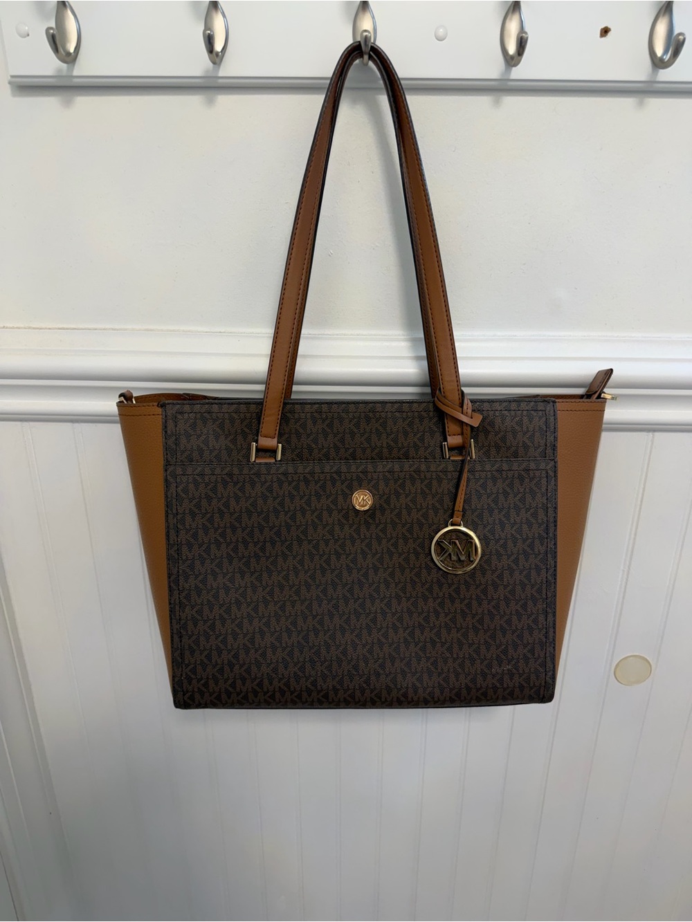 Michael Kors Brown and Tan Signature Tote